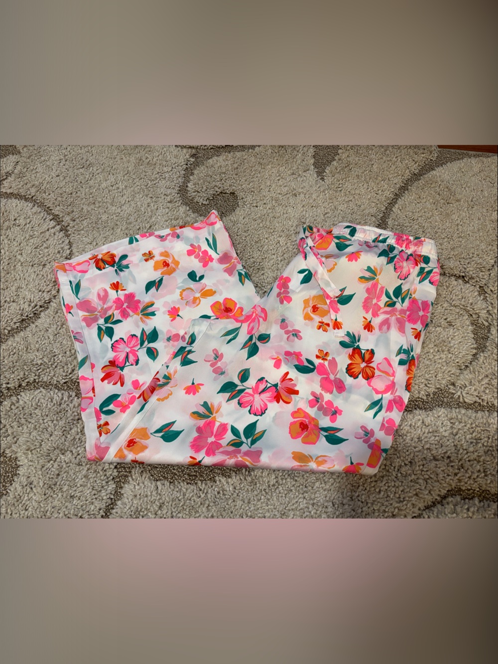J. Crew Floral Satin Pajama Wide Leg Bottoms